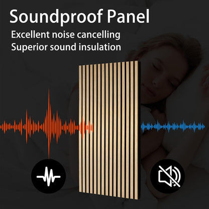 Oak 2 Pack Wood Slat Acoustic Panels 47.2 X 23.6 Inch 3D Fluted Design for Sound Absorbing Wall and Ceiling Noise Reduction Home Theater Office Modern Decor