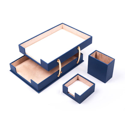 MOOG Leather Desk Set-Double Document Tray -