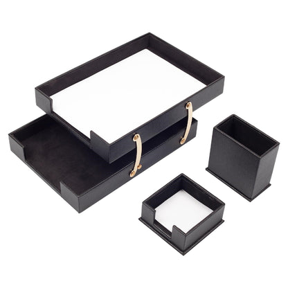 MOOG Leather Desk Set-Double Document Tray -