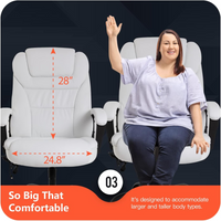 Executive Office Chair Engineered for Big and Tall Users, 500 lb Capacity, High Back PU Leather, Lumbar Support
