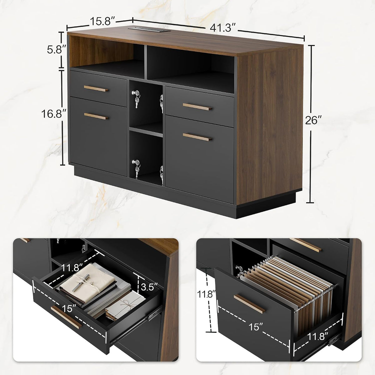 Home Office Furniture Set, 71" L Shaped Executive Standing Desk
