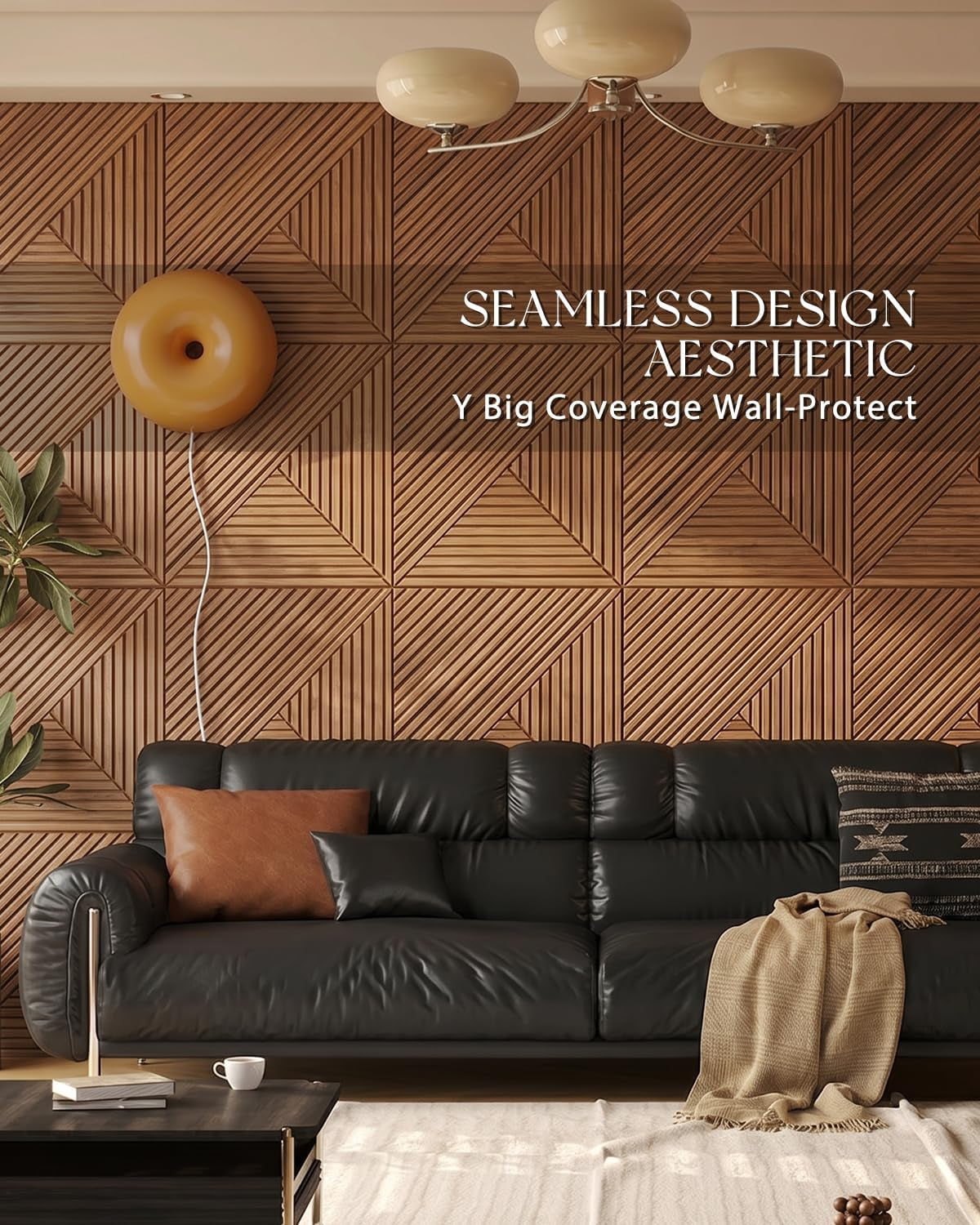 Large Felt Acoustic Wall Panels, Brown, 70.87'' X 47.24'', 6 Pack