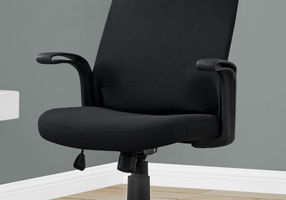 Adjustable Height Office Chair with Swivel and Armrests - Black or Gray