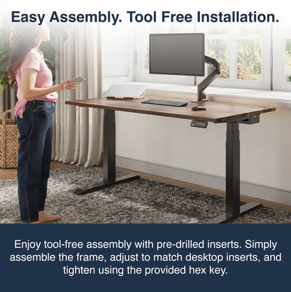 Dual Hardwood Sit Stand Desk - Teak / 72 X 30 Inches / Gray