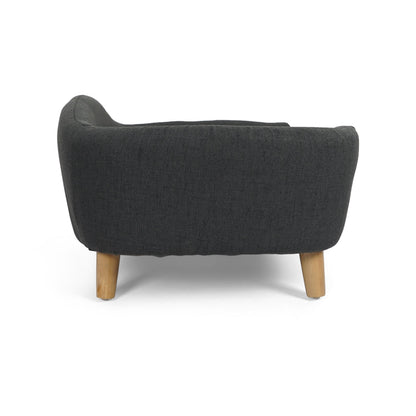 Elevated Dog Bed Frame for Small Dogs with Rubber Wood Legs - Dark Grey
