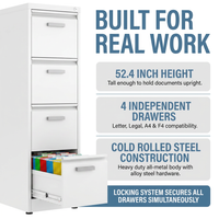 4 Drawer File Cabinet with Lock, Metal Vertical Filing Cabinets for Home Office, Heavy Duty File Storage Cabinet for Letter/Legal/A4/F4 Size File, Assembly Required, White — Results & Stats
