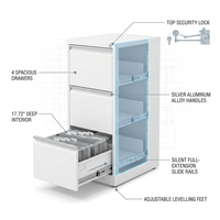 4 Drawer File Cabinet with Lock, Metal Vertical Filing Cabinets for Home Office, Heavy Duty File Storage Cabinet for Letter/Legal/A4/F4 Size File, Assembly Required, White — How It Works