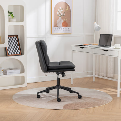 Adjustable Swivel Criss-Cross Office Chair with Wide Seat - Black