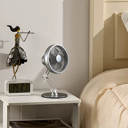 Metal USB Charging Mini Fan 360 Degree Rotation Folding Outdoor Desktop Creative Fan Aluminum Fan 3 Speed Adjustable Desk Fan