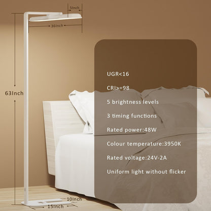 LED Desk Lamp for Home Office, Double Head Desk Lamp,24W Dimmable Desk Light ...