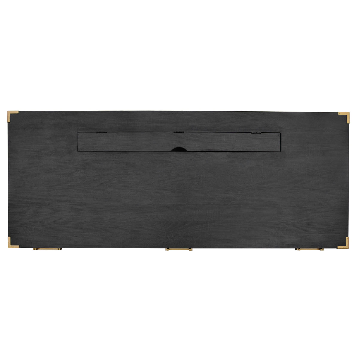 70" Traditional Executive Desk with Metal Trim, 2 File Drawers & USB/Power Outlets – Black