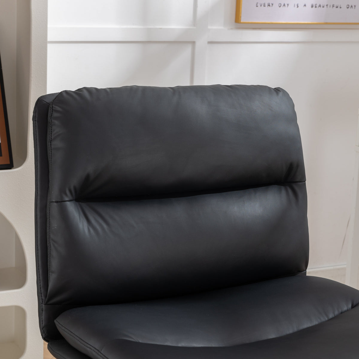 Adjustable Swivel Criss-Cross Office Chair with Wide Seat - Black