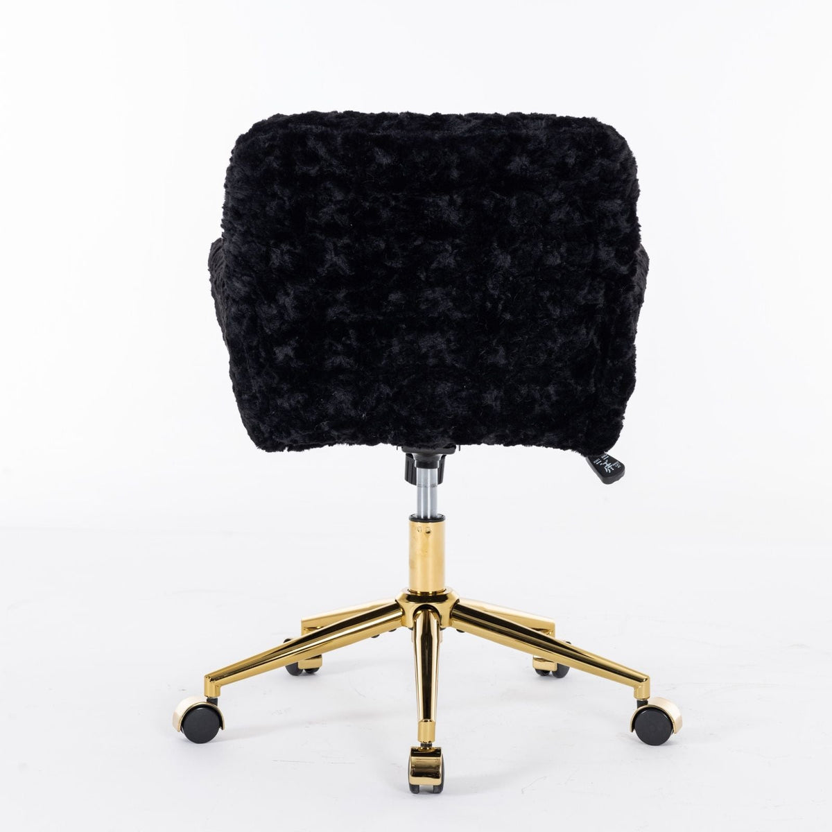 Artificial Rabbit Hair Office Chair with Metal Base - Swivel, Adjustable Height