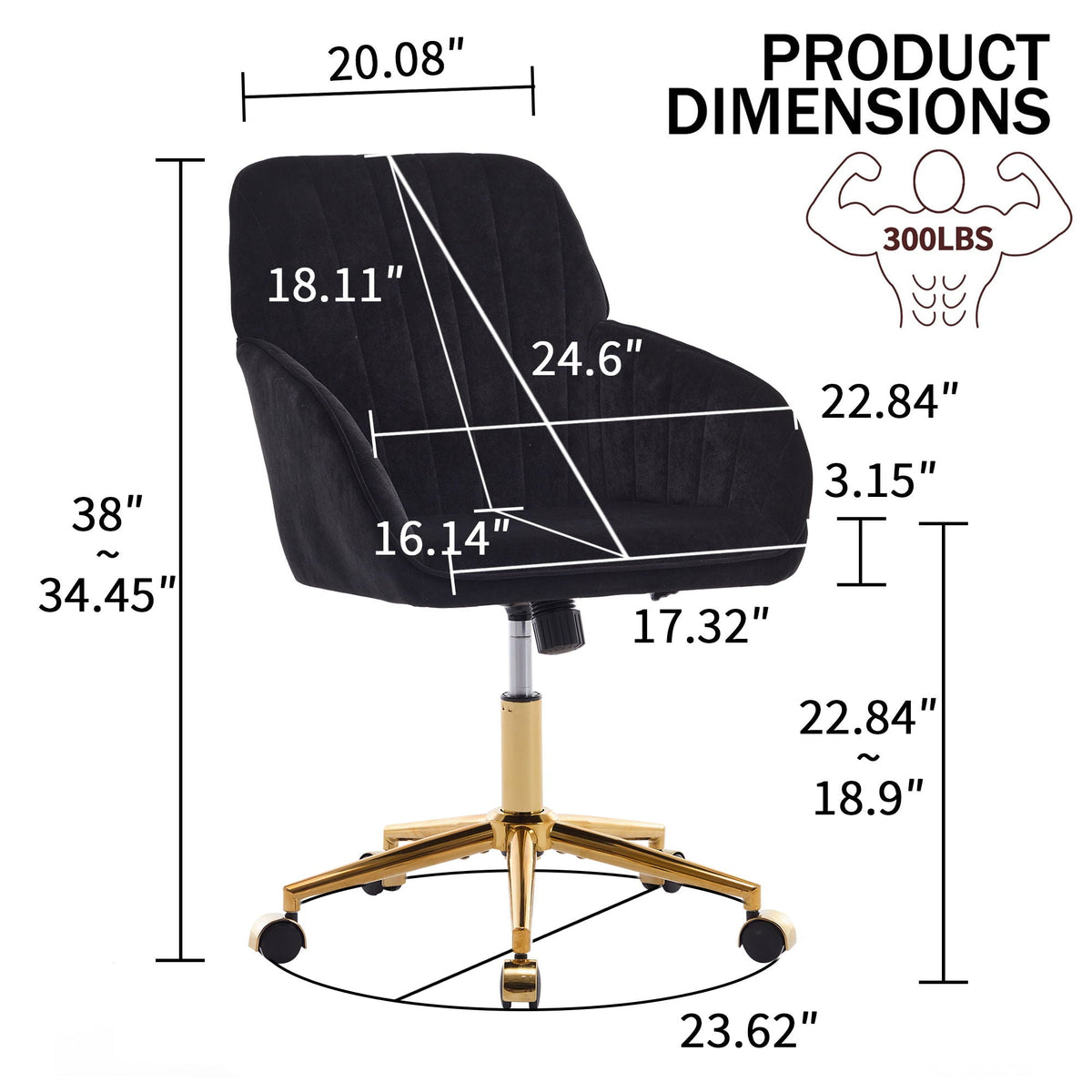 Ergonomic Swivel Office Chair with Memory Foam Seat - Multiple Colors