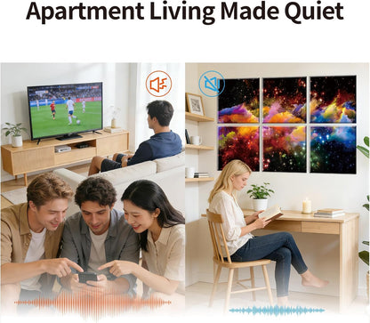 Decorative Acoustic Wall Panels 6 Pack, 72“X48” Art Sound Absorbing Panels, Soundproof Foam Panels for Bedroom, Home Theater, Studio, Office - Dazzling
