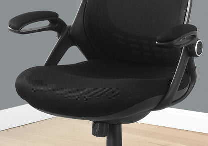 Ergonomic Adjustable Height Swivel Office Chair with Armrests - Black or White