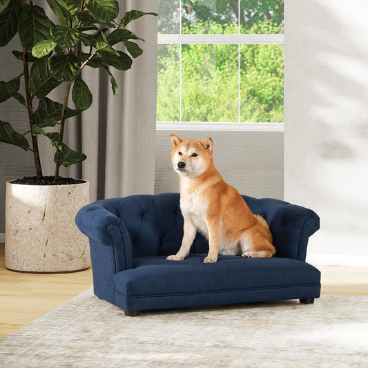 Chesterfield Dog Sofa Bed with High-Performance Upholstery - Medium
