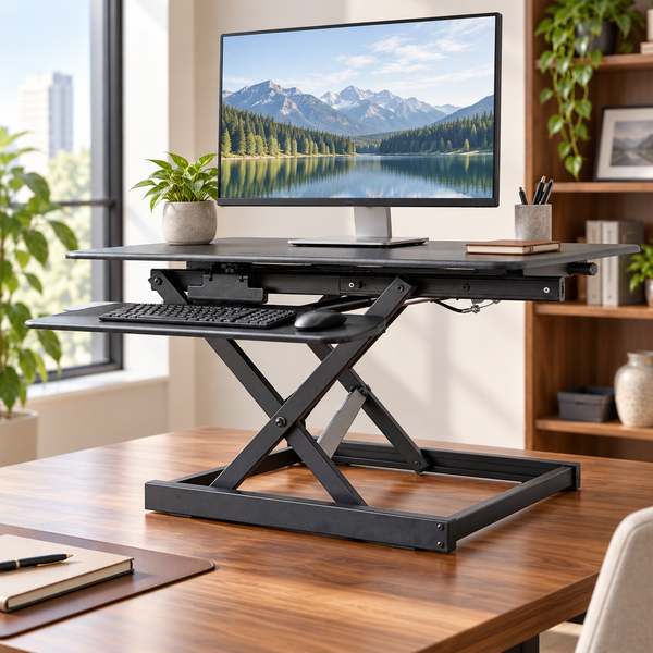 Deluxe Adjustable Desk Riser – Black 