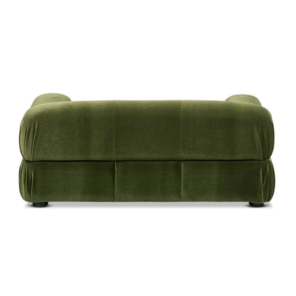 Olive Green Velvet Upholstered Pet Bed with Bolstered Arms - Small to Medium