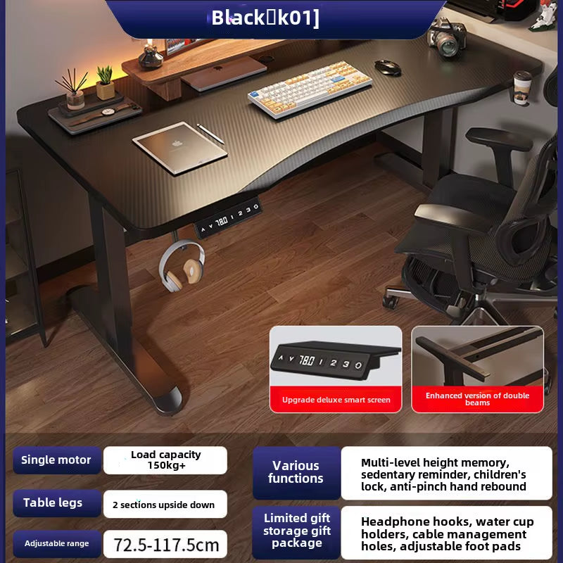 Electric Height Adjustable Desk Workstation Smart Curved Computer Desk Home Adjustable Office Desk Gaming Table Desks Tables