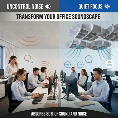 Acoustic Ceiling Panels, Ceiling Soundproofing for Noisy Neighbors, Dense Polyester Fiberboard Sound Absorbing Tiles for Recording Studio and Home Theater, 23" X 23", Gray