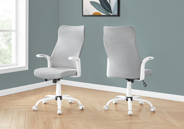 Adjustable Height Office Chair with Swivel and Armrests - Black or Gray