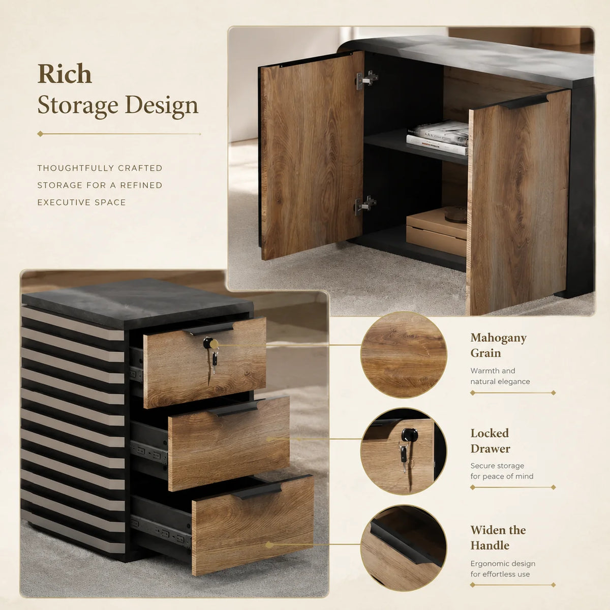 Tribeca Fluted Executive Desk