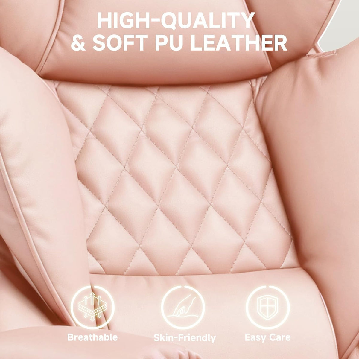 Big and Tall Office Chair, High Back Leather Gaming Chair with Footrest, Executive Ergonomic Office Chairs with Pocket Spring Lumbar Support and with Outward Fixed Soft Armrests