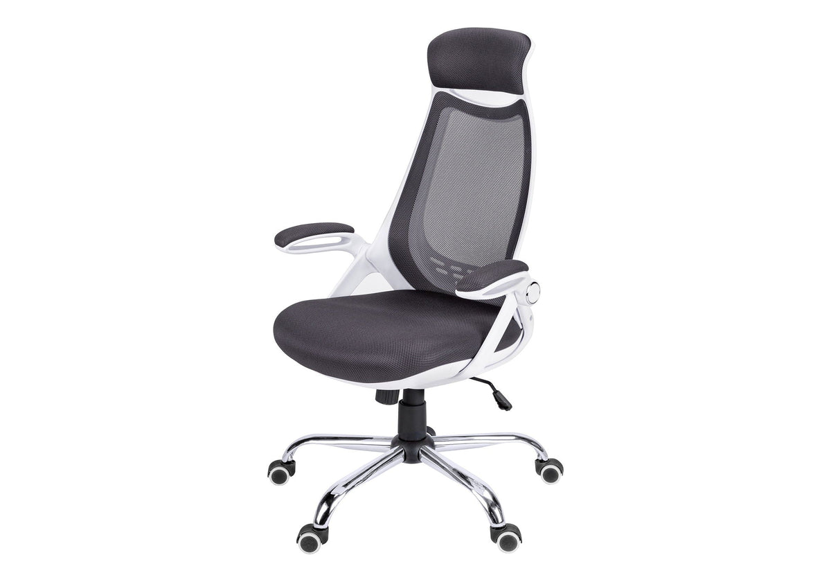 Ergonomic Adjustable Height Swivel Office Chair with Armrests - Black or White