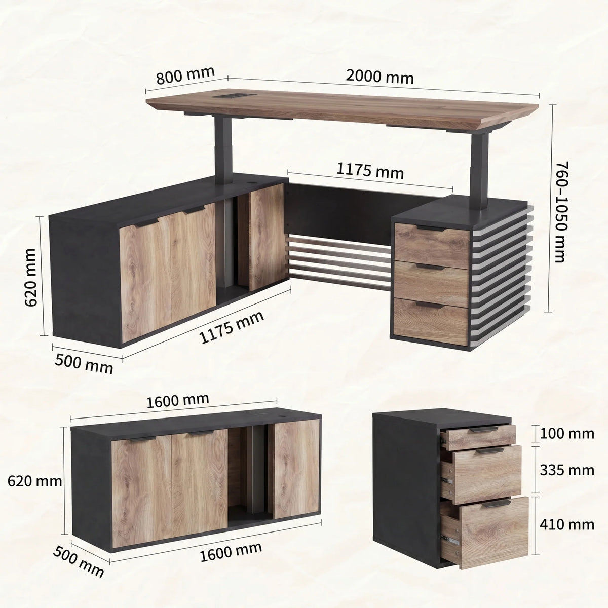 Tribeca Fluted Executive Desk