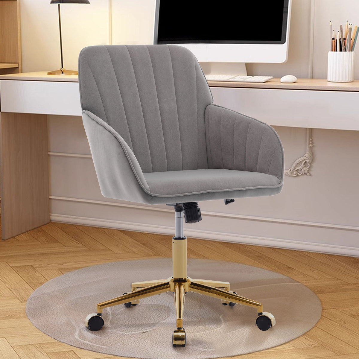 Ergonomic Swivel Office Chair with Memory Foam Seat - Multiple Colors
