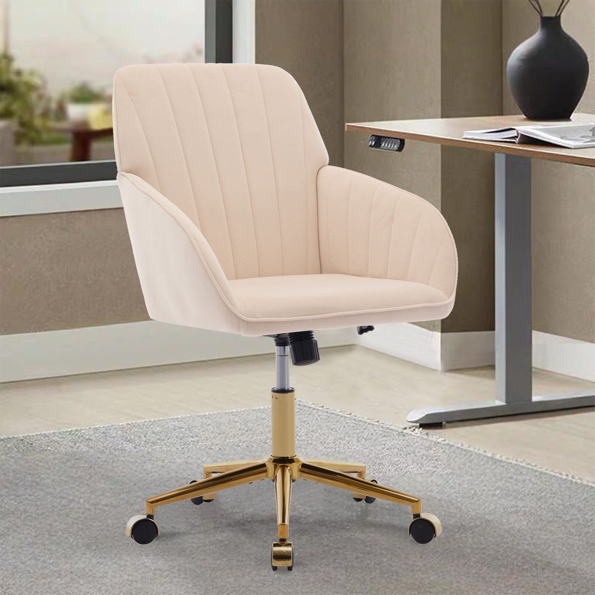 Ergonomic Swivel Office Chair with Memory Foam Seat - Multiple Colors