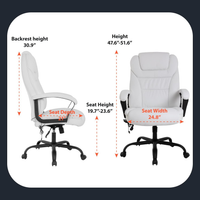 Executive Office Chair Engineered for Big and Tall Users, 500 lb Capacity, High Back PU Leather, Lumbar Support