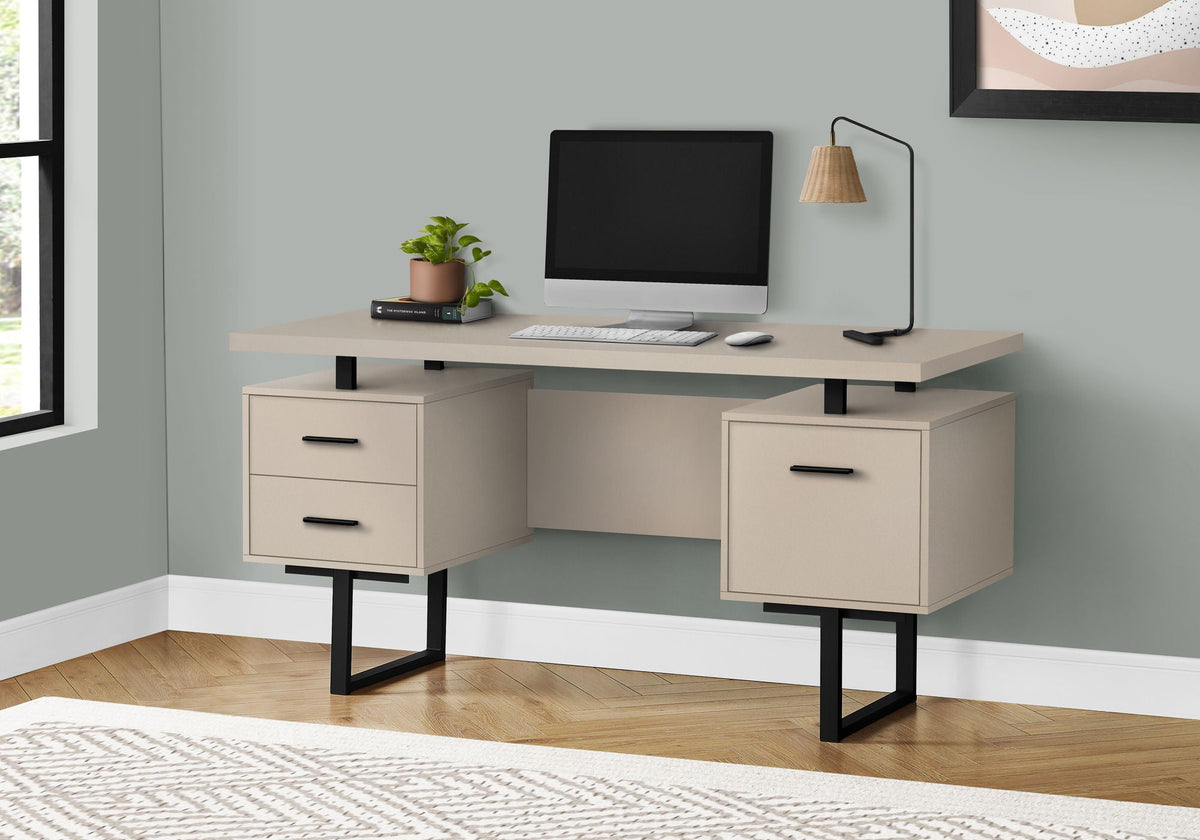 60" Computer Desk with Storage Drawers – Home Office Writing Desk