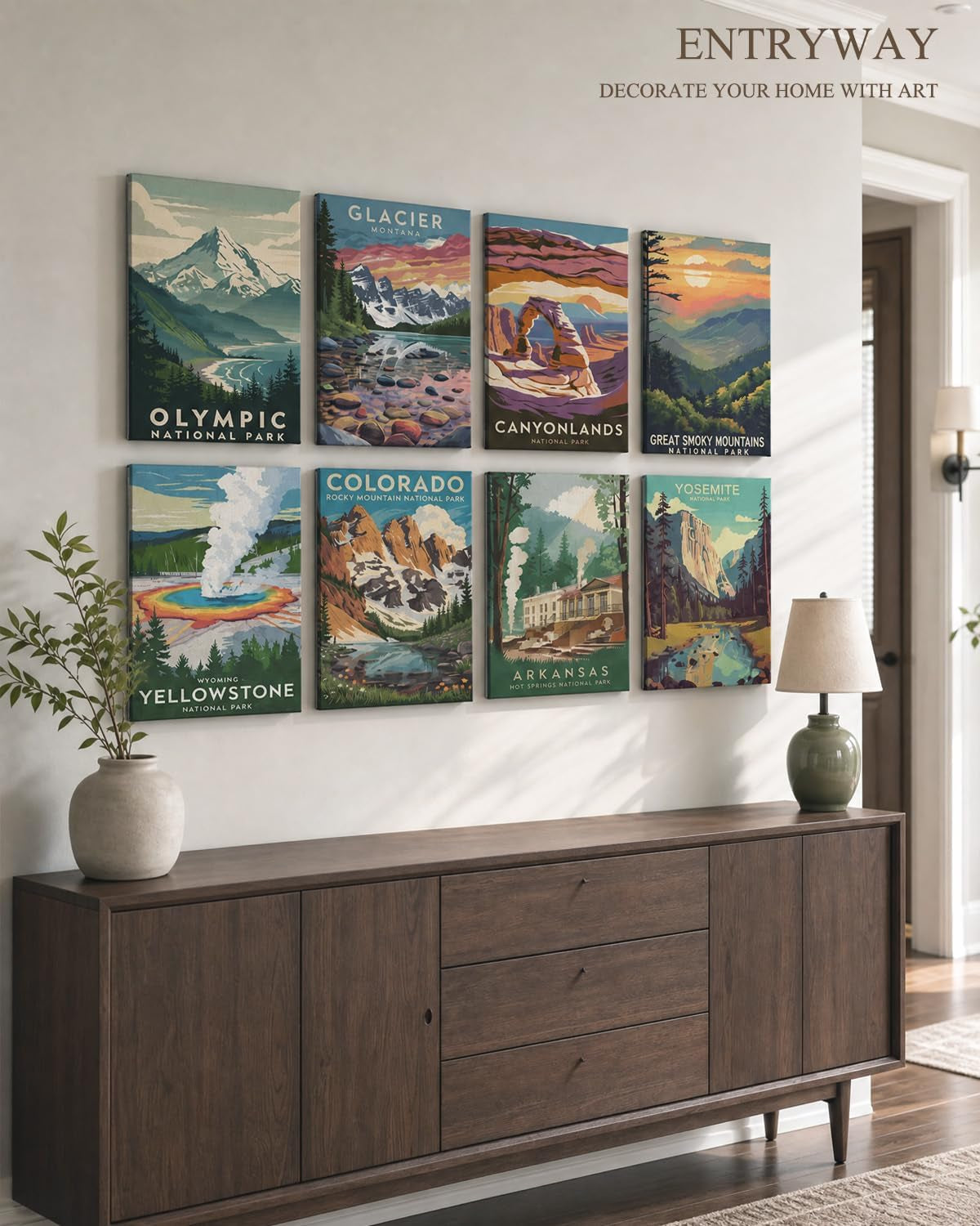 Acoustic Art Wall Panels,Vintage National Park, 48X32In