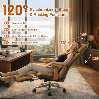 Ergonomic Leather Executive Office Chair