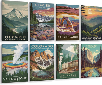 Acoustic Art Wall Panels,Vintage National Park, 48X32In