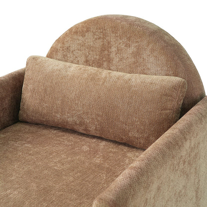 Coffee Pet Friendly Accent Chair with Hidden Pet Nook - Acacia Wood