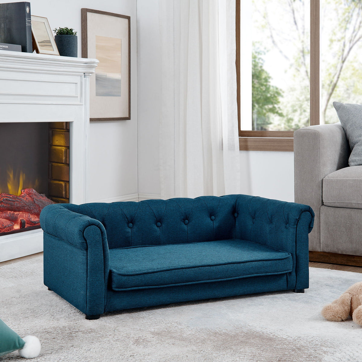 Modern Elegant Rectangle Pet Bed with Elevated Design - Multiple Colors