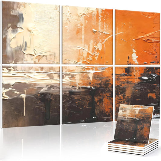 Acoustical Wall Panels 72" X 48", Art Acoustic Panels, Orange Dreams
