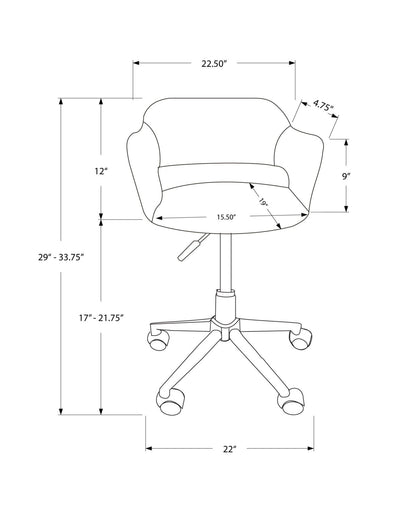 Adjustable Ergonomic Office Chair with Swivel and Armrests - Black