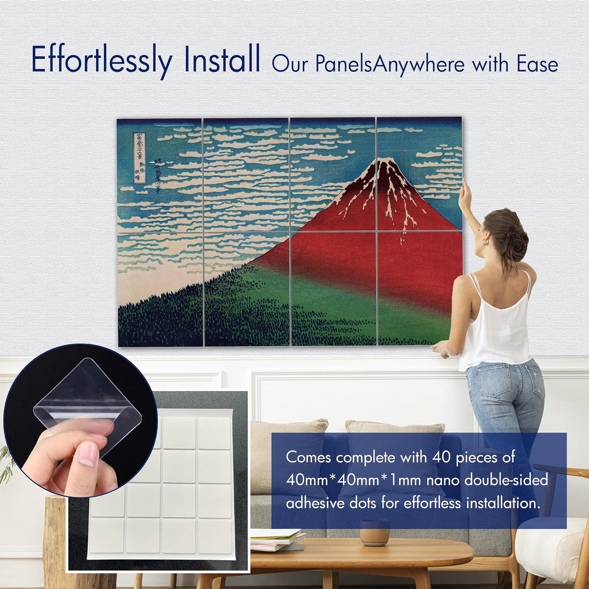 ® Masterpiece Acoustic Art Panels, 8-Pack 12"×16" Sound Absorbing Panels, Decorative Acoustic Wall Art, Noise and Echo Cancelling for Home Studio/Office, Nano Tape Included