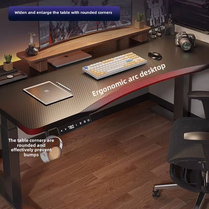 Electric Height Adjustable Desk Workstation Smart Curved Computer Desk Home Adjustable Office Desk Gaming Table Desks Tables