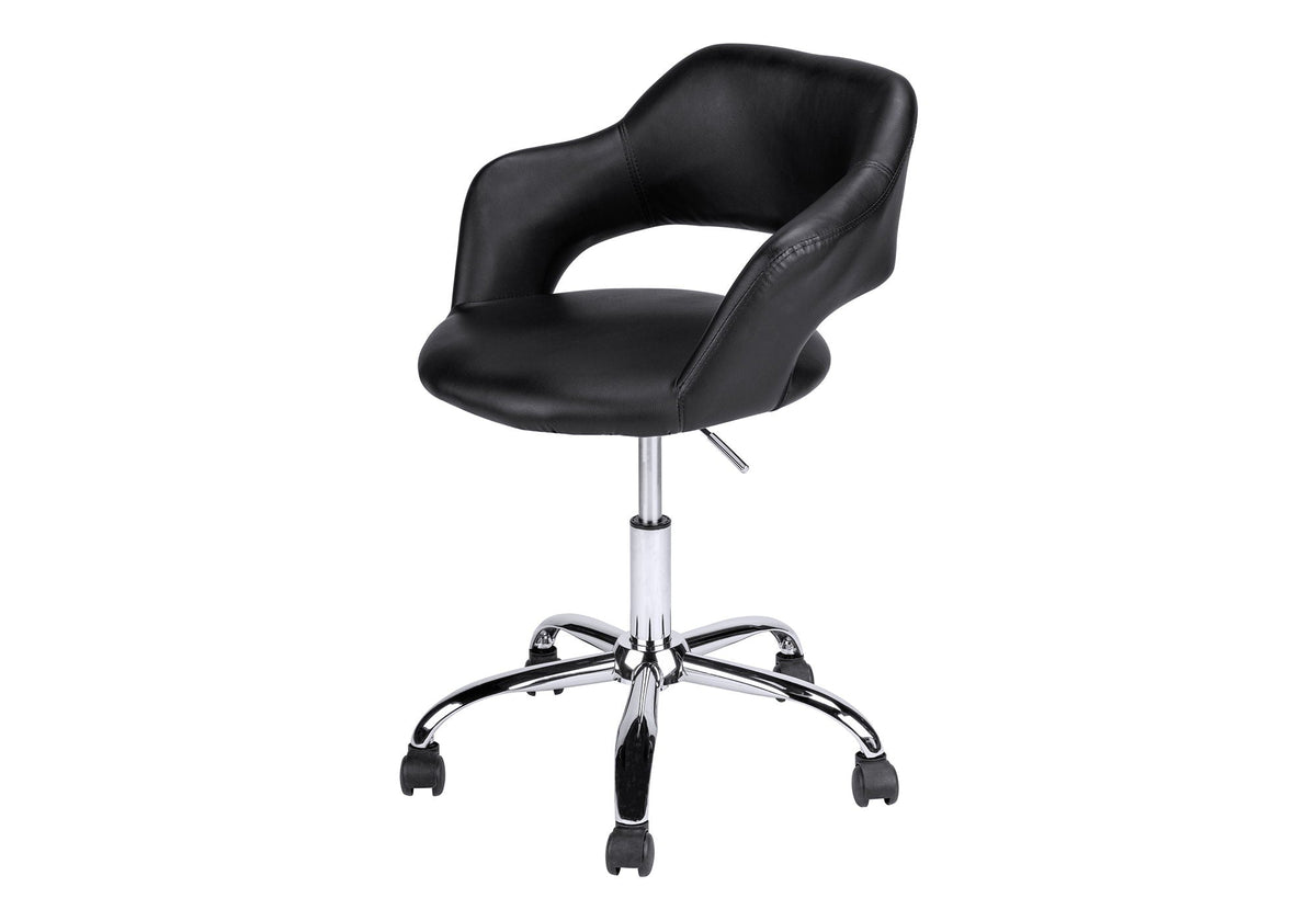 Adjustable Ergonomic Office Chair with Swivel and Armrests - Black