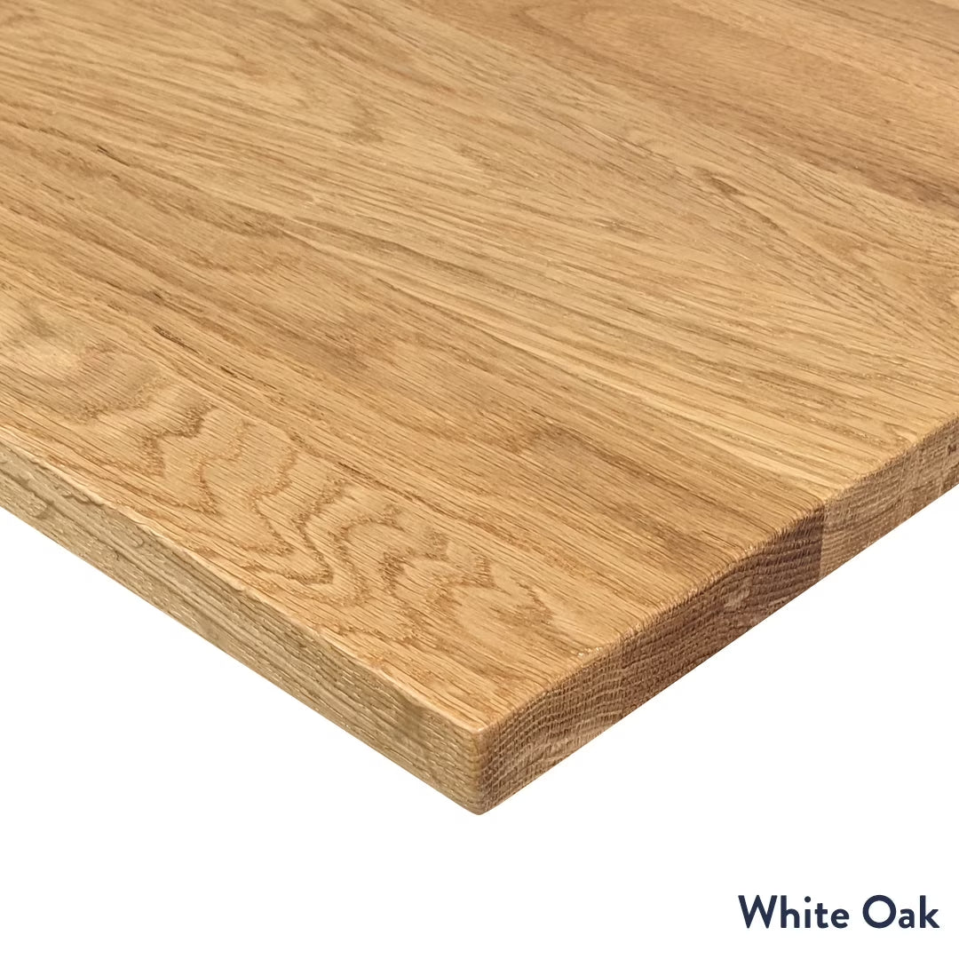 Dual Hardwood Sit Stand Desk - White Oak / 80 X 30 Inches / Matte Black