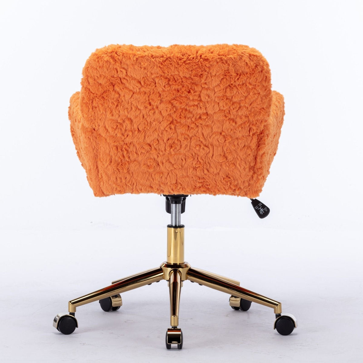 Artificial Rabbit Hair Office Chair with Metal Base - Swivel, Adjustable Height