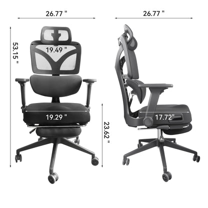Zero Gravity Mesh Office Chair with 4-Way Lumbar Support – Black