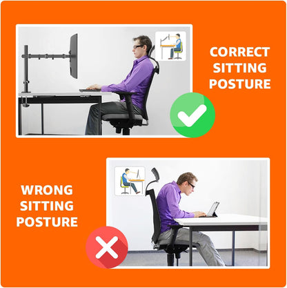 Single Computer Monitor Stand with Cable Management, Height Adjustable VESA Desk Arm Mount, Fully Adjustable Tilt and Rotation, Steel, Black, Fits 13-30" Screens
