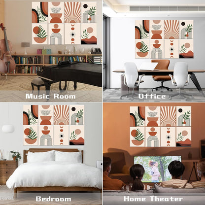 8 Pack Art Acoustic Panels, 48"X32" Soundproof Wall Panels, Decorative Acoustical Wall Panel Self-Adhesive Sound Absorbing Panels Sound Dampening Panels for Home Office