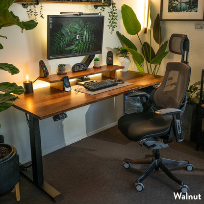 Dual Hardwood Sit Stand Desk - White Ash / 80 X 30 Inches / Space Gray